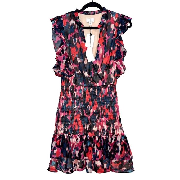 Socialite Womens Multicolor Ruffle Mini Dress Size S Nordstrom Polyester - Picture 1 of 9
